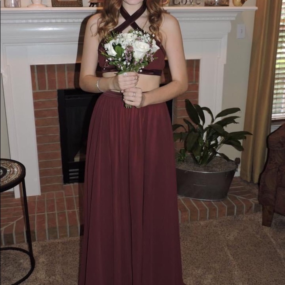 two piece prom dress